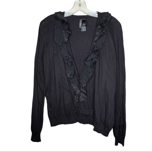 Bisou Bisou Black‎ Cardigan Sweater - Picture 1 of 6